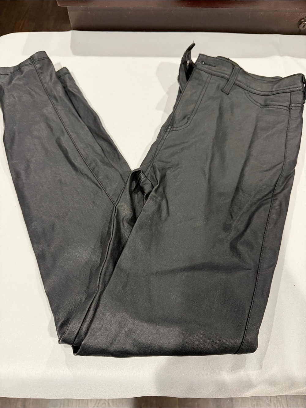 Women's Black Faux Leather Skinny Pants